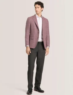 Plaid Silk Blend Woven Blazer
