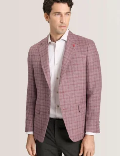 Plaid Silk Blend Woven Blazer