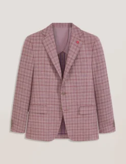 Plaid Silk Blend Woven Blazer
