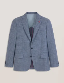 Plaid Woven Texture Tailored Blazer