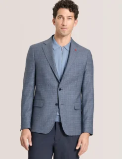 Plaid Woven Texture Tailored Blazer