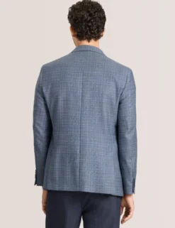 Plaid Woven Texture Tailored Blazer