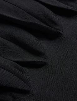 Pleated Hem Bodycon Knit Mini Dress