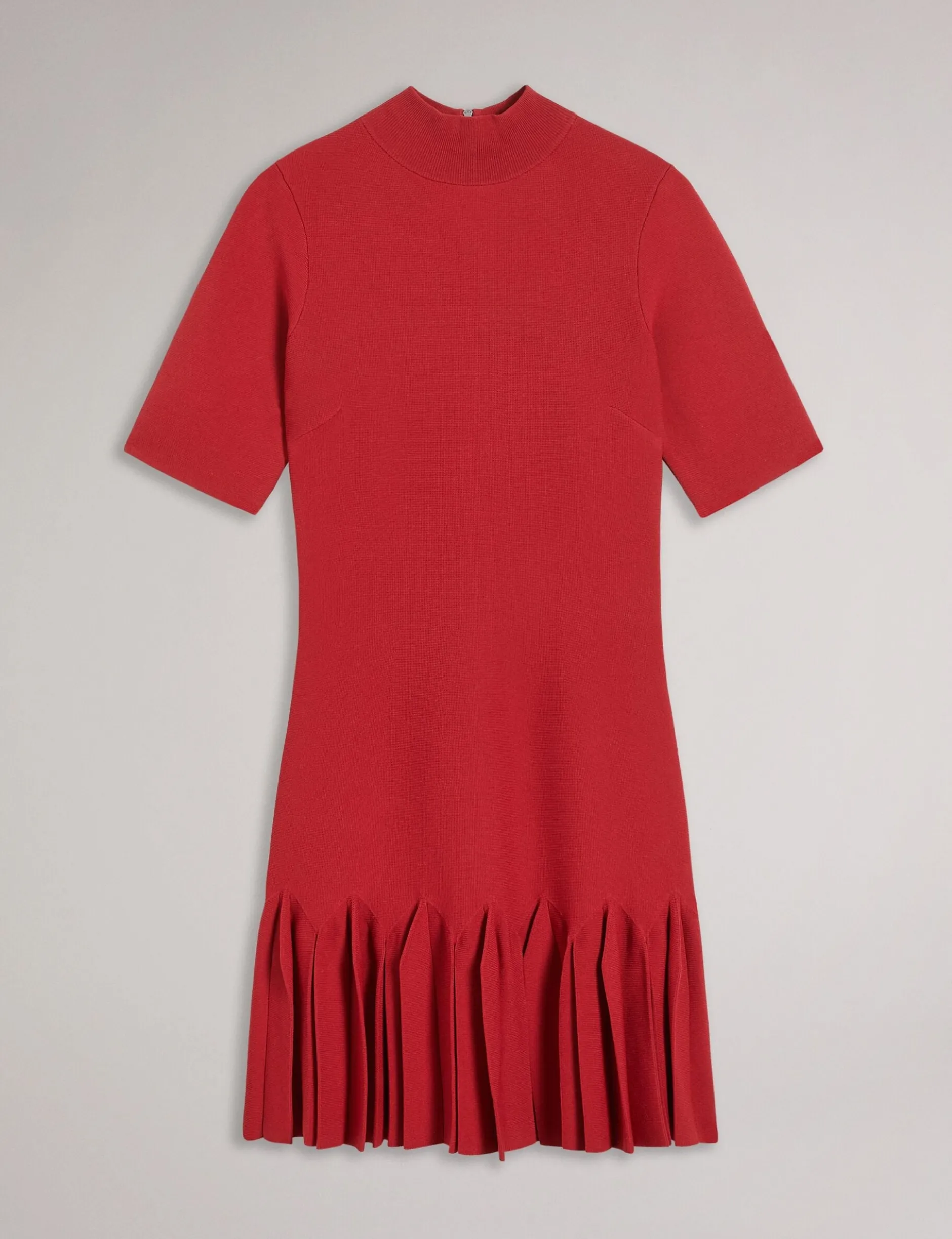 Pleated Hem Bodycon Knit Mini Dress