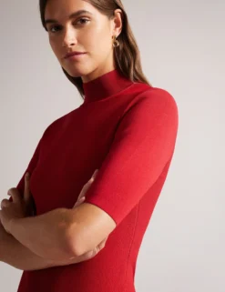 Pleated Hem Bodycon Knit Mini Dress
