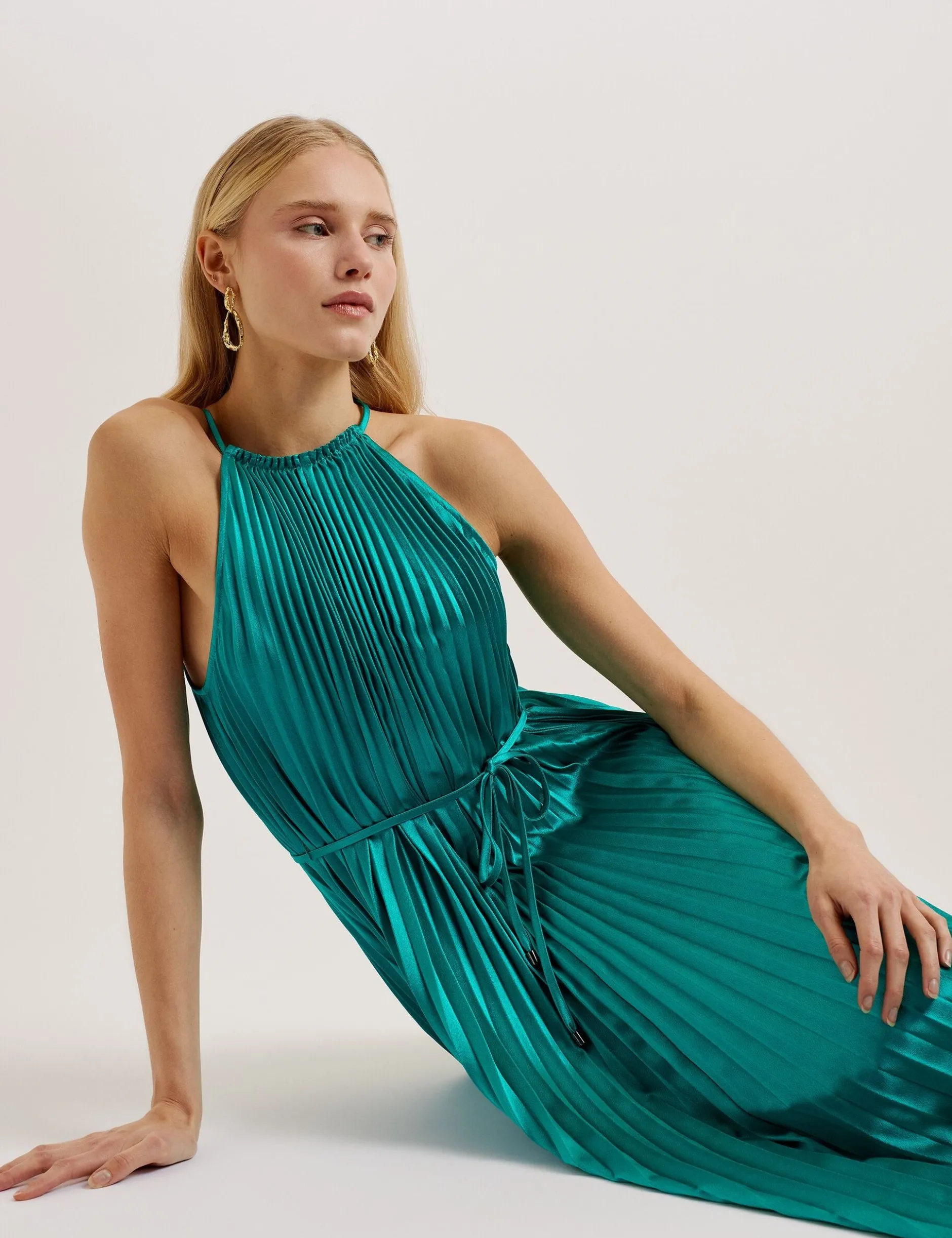Pleated Midi Dress
