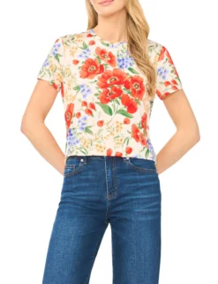 Poppy Print Slim Fit T-Shirt