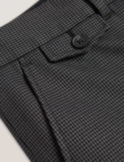 Puppytooth Check Slim Fit Pants