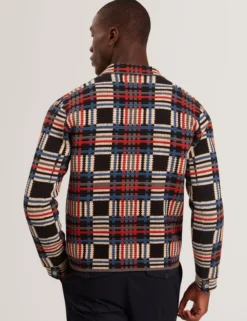 Pure Cotton Patchwork Knit Zip Jacket