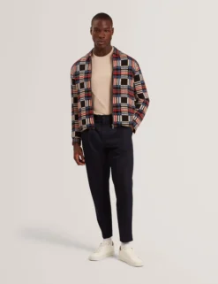 Pure Cotton Patchwork Knit Zip Jacket