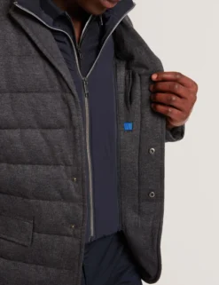 Quilted Blazer With High Neck Liner