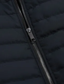 Quilted Front Funnel Neck Zip-Up Gilet
