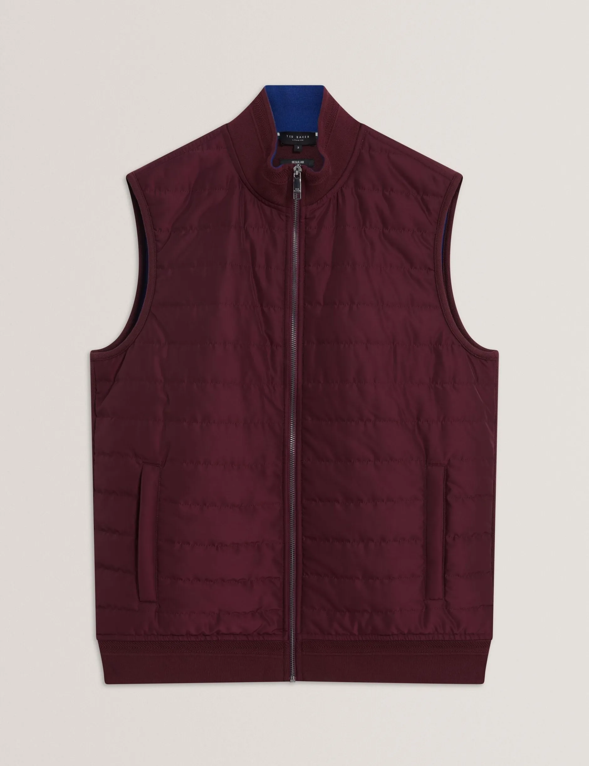 Quilted Front Funnel Neck Zip-Up Gilet