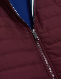 Quilted Front Funnel Neck Zip-Up Gilet
