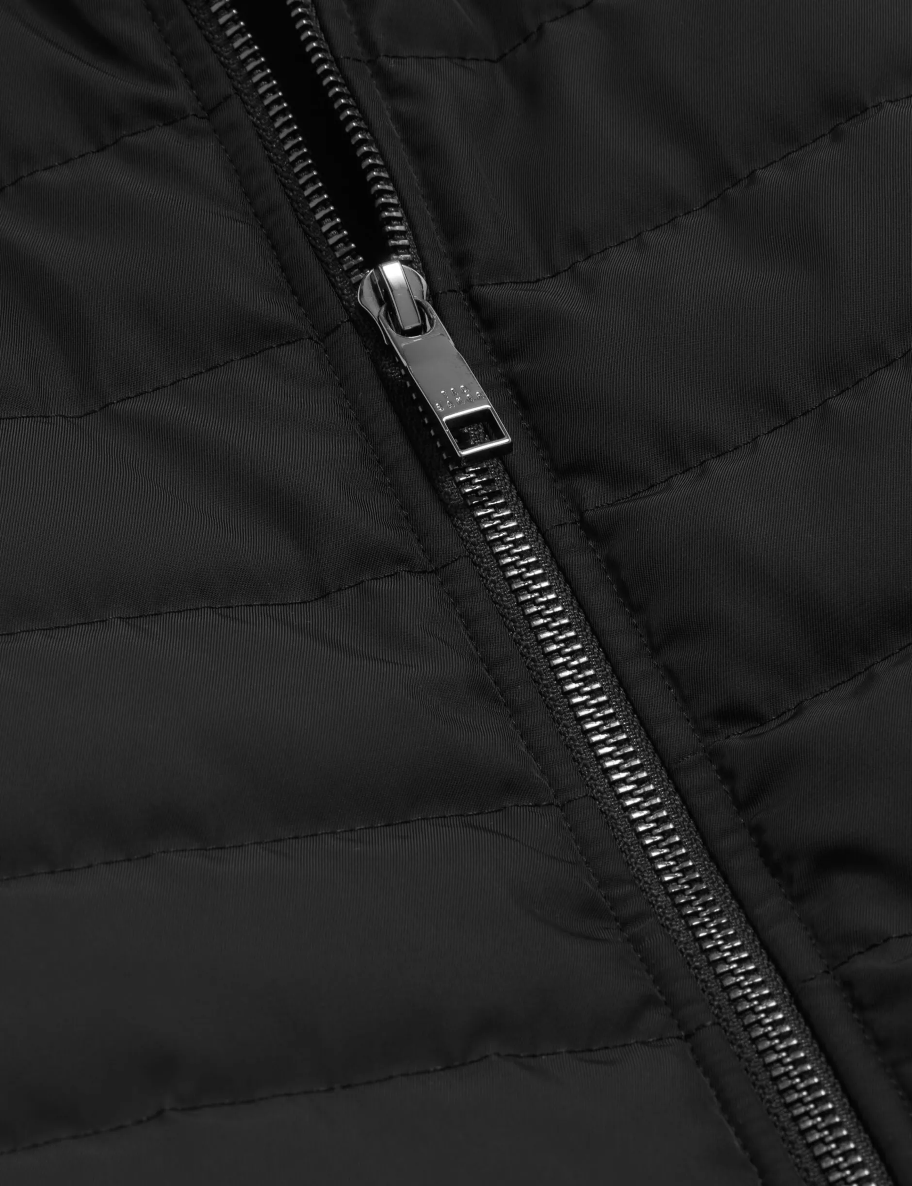 Quilted Front Funnel Neck Zip-Up Gilet