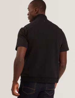 Quilted Front Funnel Neck Zip-Up Gilet