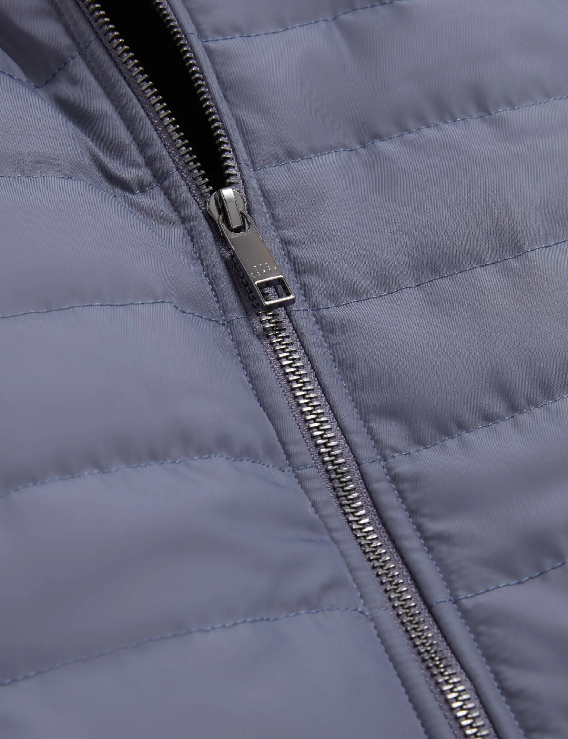 Quilted Front Funnel Neck Zip-Up Gilet
