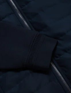 Quilted Front Zip-Through Knit Jacket