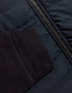 Quilted Front Zip-Through Knit Jacket