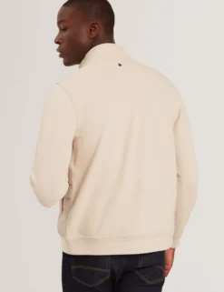 Quilted Front Zip-Through Knit Jacket