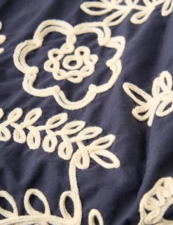 Raised Embroidery Cotton Midi Skirt