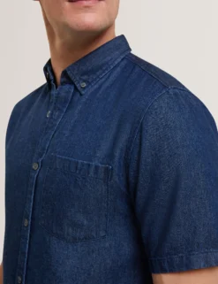 Regular Fit Chambray Short Sleeve Shirt