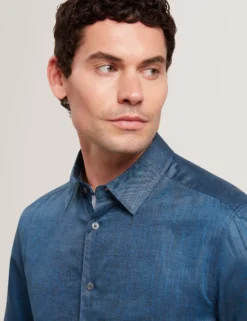 Regular Fit Cotton Linen Long Sleeve Shirt