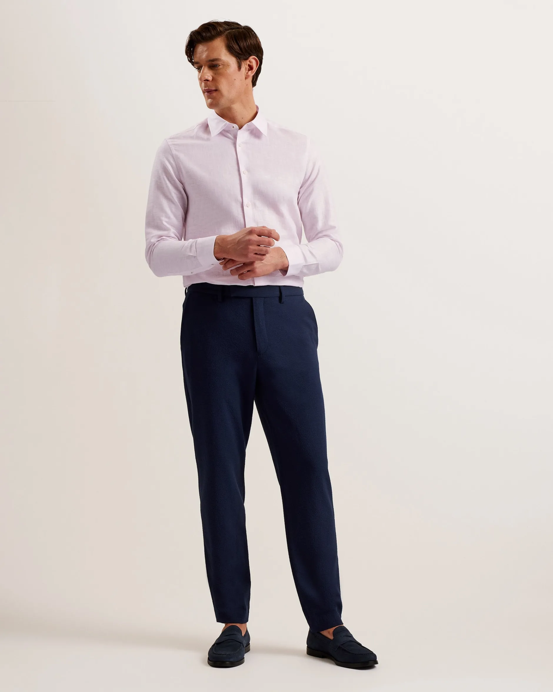 Regular Fit Cotton Linen Long Sleeve Shirt