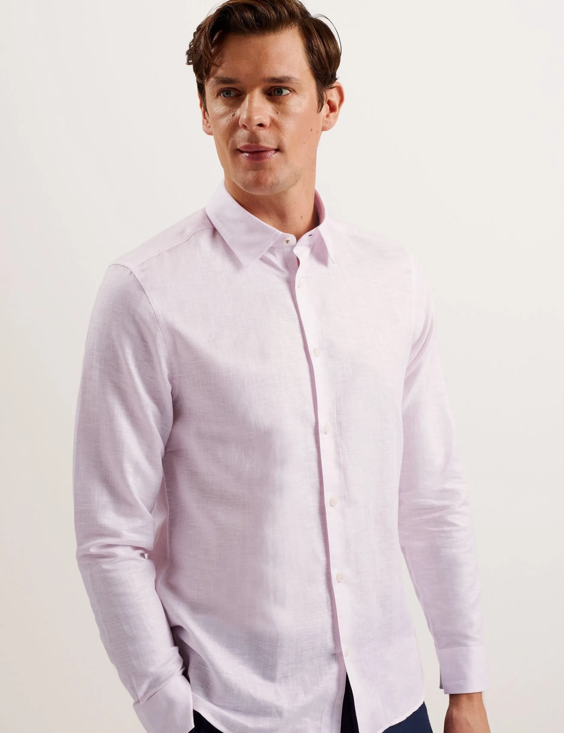 Regular Fit Cotton Linen Long Sleeve Shirt