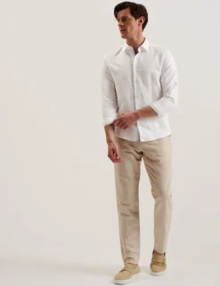 Regular Fit Cotton Linen Long Sleeve Shirt