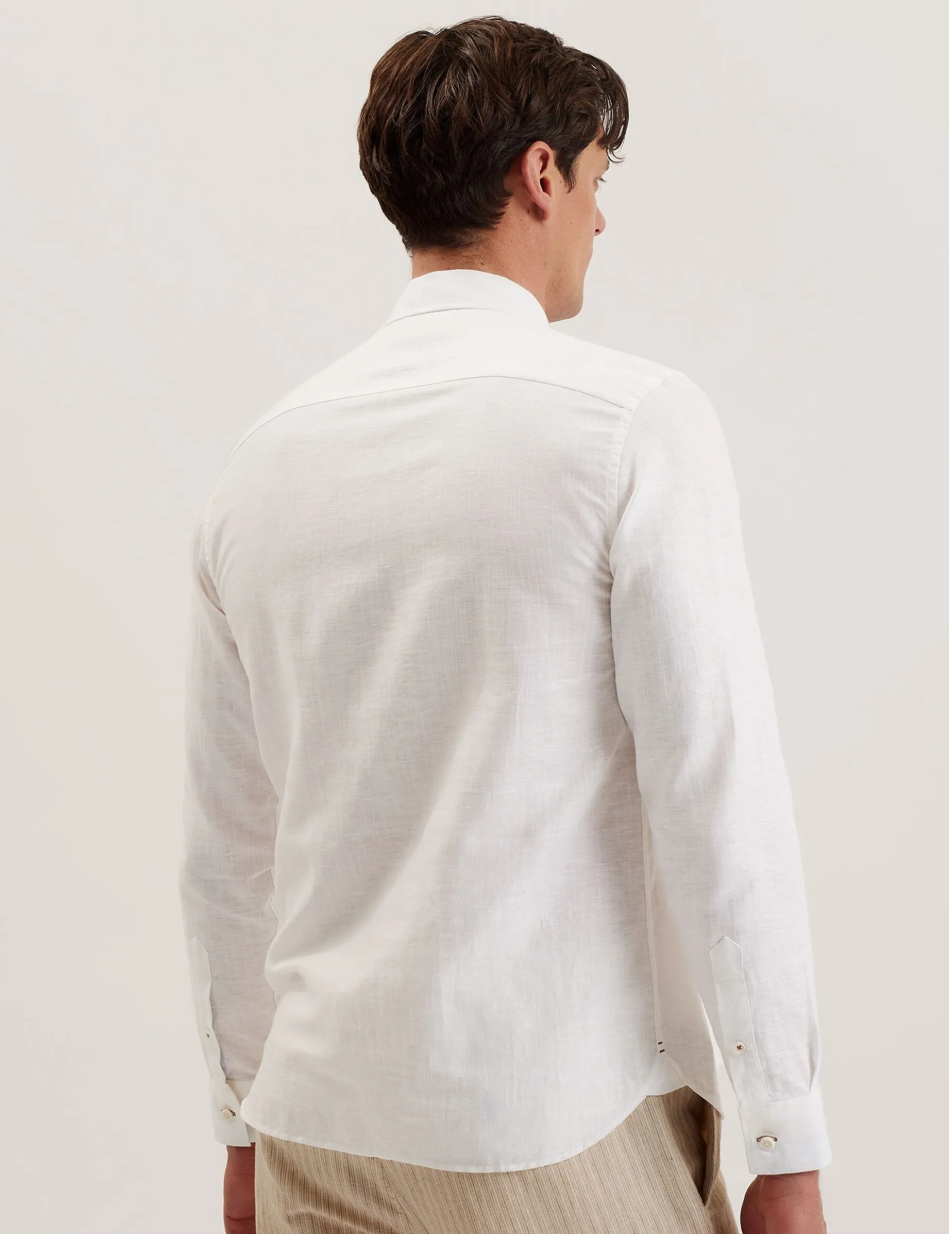 Regular Fit Cotton Linen Long Sleeve Shirt