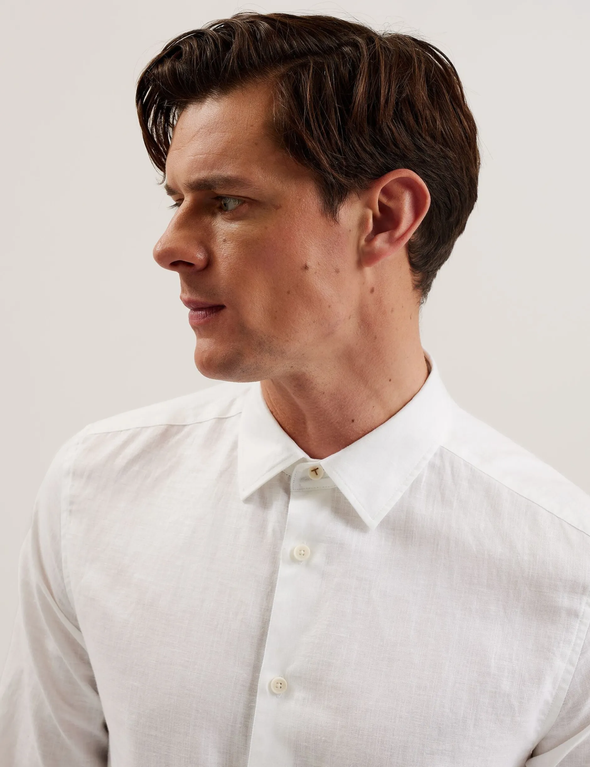 Regular Fit Cotton Linen Long Sleeve Shirt