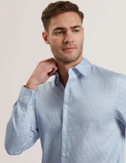 Regular Fit Geometric Pure Cotton Shirt