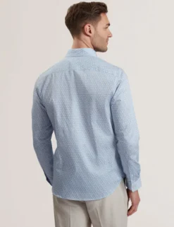 Regular Fit Geometric Pure Cotton Shirt