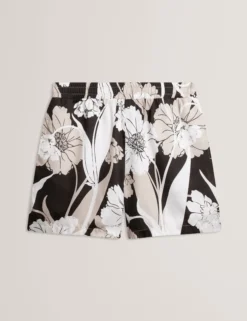 Relaxed Botanical Print Pull-On Shorts