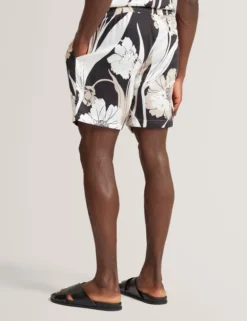 Relaxed Botanical Print Pull-On Shorts