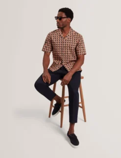 Relaxed Fit Painted Geo Print Shirt