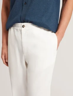 Relaxed Linen Blend Elasticated Trousers