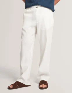 Relaxed Linen Blend Elasticated Trousers