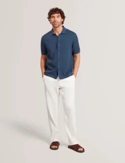 Relaxed Linen Blend Elasticated Trousers