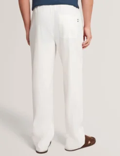 Relaxed Linen Blend Elasticated Trousers