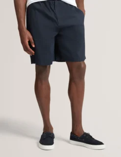 Relaxed Linen Blend Elasticated Shorts