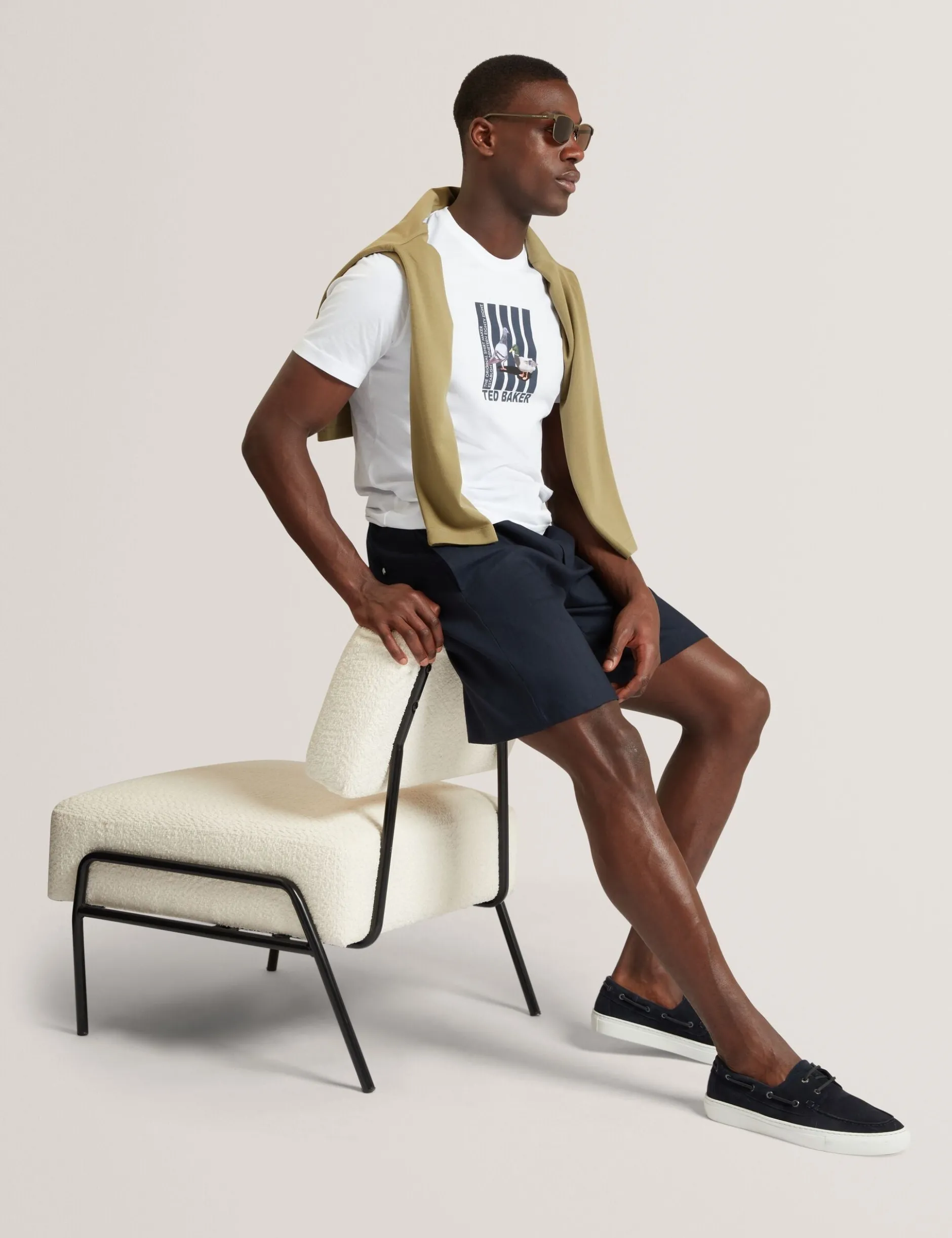 Relaxed Linen Blend Elasticated Shorts