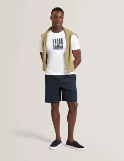 Relaxed Linen Blend Elasticated Shorts
