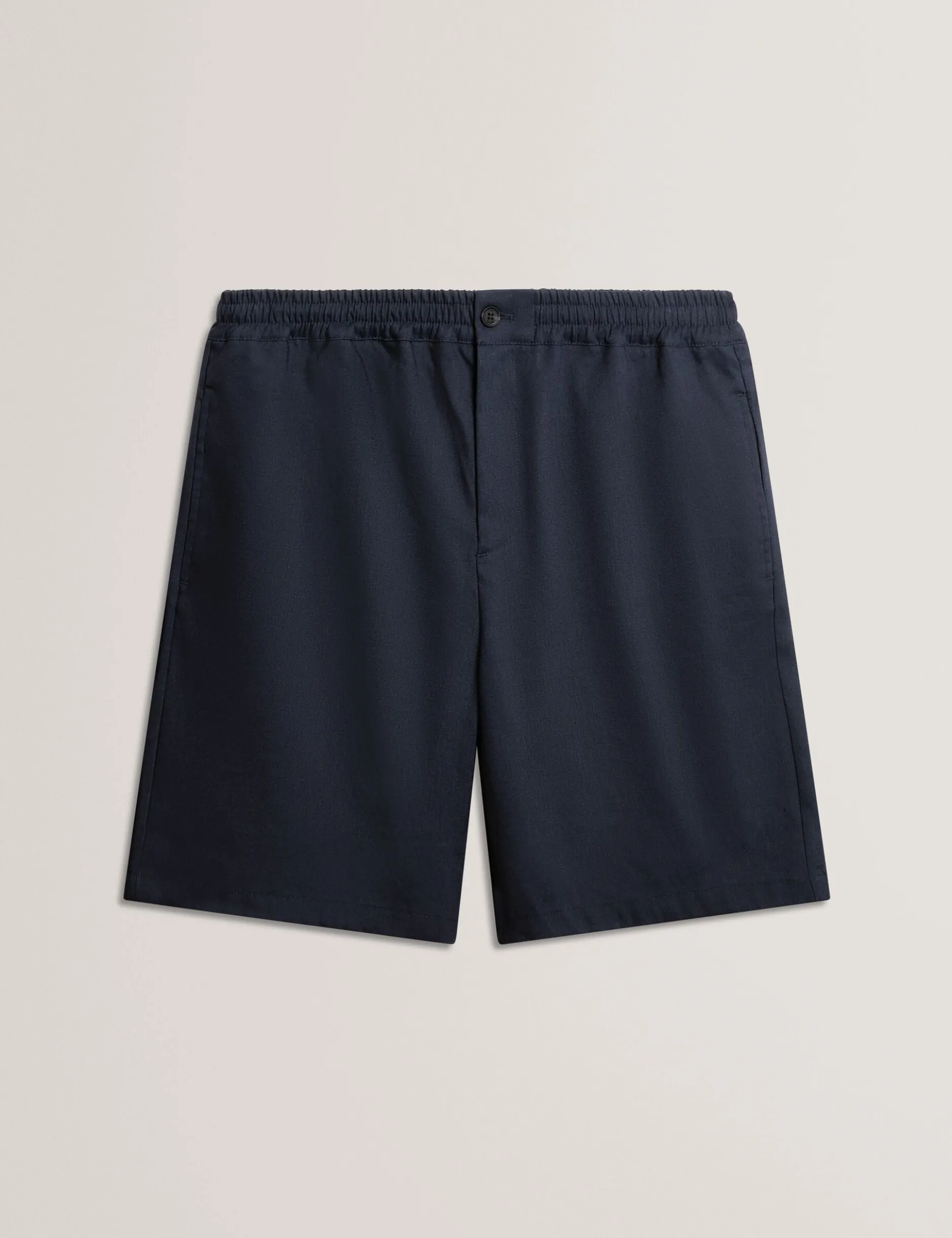 Relaxed Linen Blend Elasticated Shorts