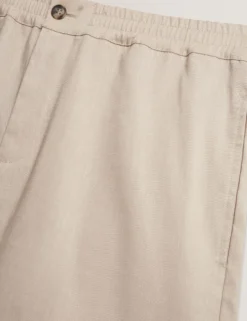 Relaxed Linen Blend Elasticated Shorts