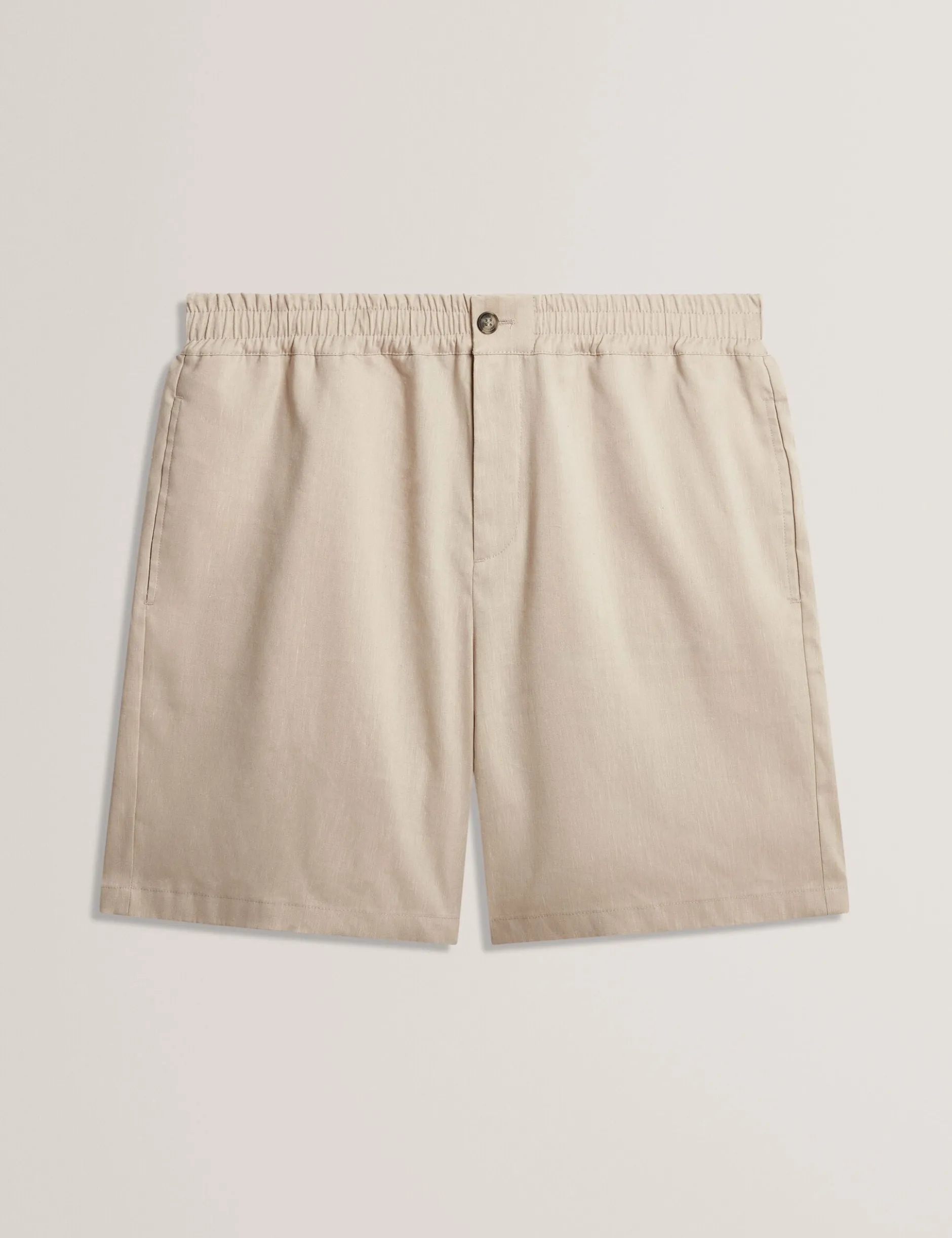 Relaxed Linen Blend Elasticated Shorts
