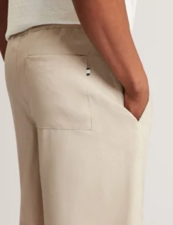 Relaxed Linen Blend Elasticated Shorts