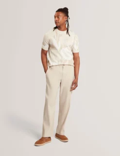 Relaxed Linen Blend Elasticated Trousers