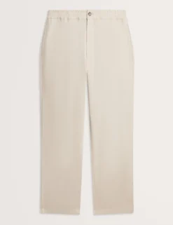 Relaxed Linen Blend Elasticated Trousers